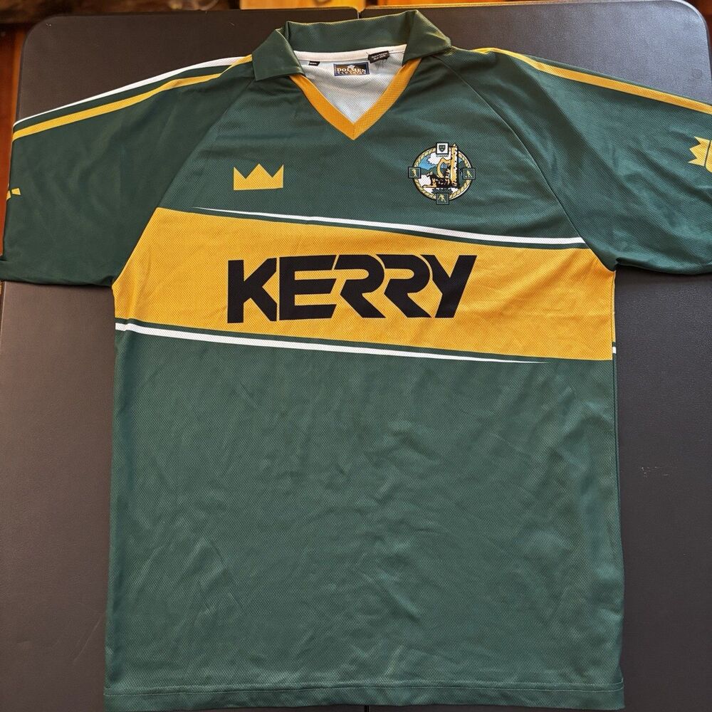 XXL Dolmen Clothing Kerry GAA Gaelic Football Jersey Green Yellow Breathable